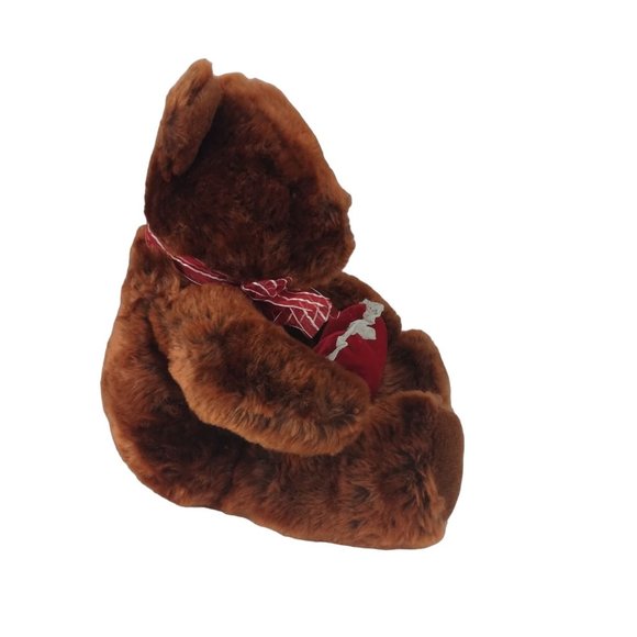 Valentines Day Brown Teddy Bear W/Red Heart Plush 16" Stuffed Animal - Picture 3 of 6